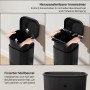 Schwarzer HOMCOM Mülleimer: Herausnehmbarer Inneneimer und Müllbeutelhalterung für einfachen Wechsel und Reinigung.