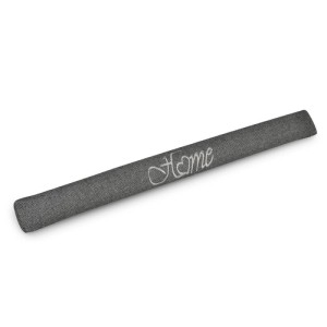 Beautissu Tuuli Zugluftstopper, 120cm, Anthrazit mit "Home" Schriftzug.