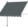 Anthrazitfarbene Klemmmarkise 2,95 m x 1,5 m für Balkon oder Terrasse.