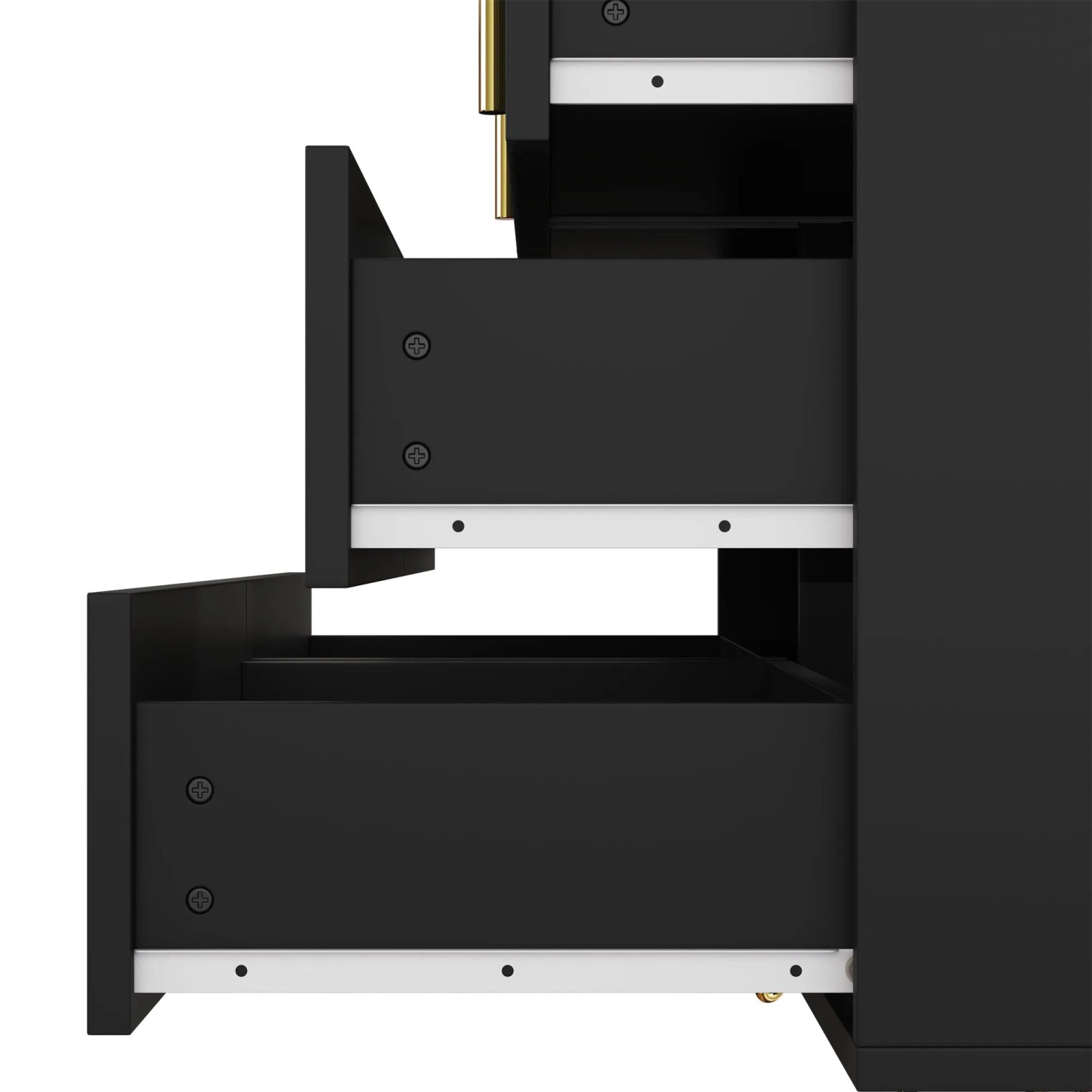 okwish Sideboard mit Goldgriffen Stauraum Wohnzimmer 120x40x77cm Schwarz_8
