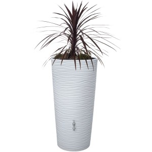 Garantia Regentonne Natura 2in1, 210 l, Arctic, mit Pflanzschale und Wasserhahn-Anschluss.