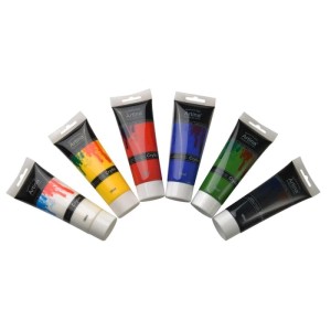 Artina Crylic Acrylfarben, 6 Tuben à 120ml in Grundfarben, für Künstlerbedarf.