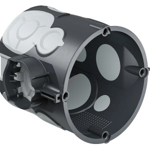 Kaiser Geräte-Verbindungsdeckel 1555-21 Econ 15, luftdichte Unterputzdose mit Membran und Schraubdomen.