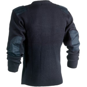 Marineblauer Herock Pullover Wodan M aus Rippstrick mit verstärkten Schultern und Ellbogen.