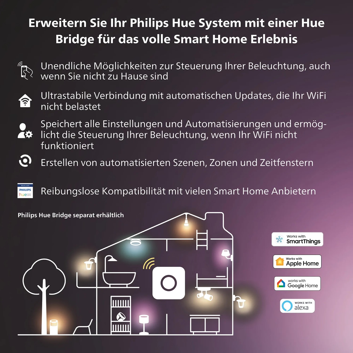 Philips Hue Festavia Lichterkette: 500 LEDs, 40 m, für Innen & Außen. Smart Home Integration.