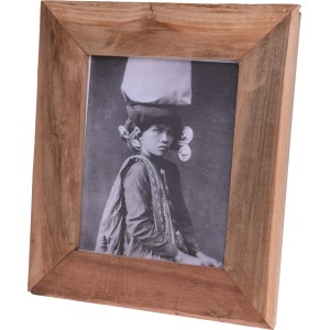Bilderrahmen aus Teakholz, 37x32,5 cm, Naturholz-Optik für Fotos.