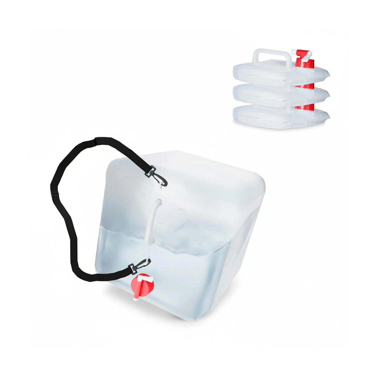 Relaxdays Wasserkanister Kunststoff Rot Faltbar 4er Set 20 l