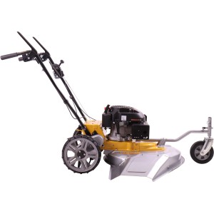 Texas Benzin-Rasenmäher Multi Cut 610, gelb/silber, mit Radantrieb und 61 cm Schnittbreite.