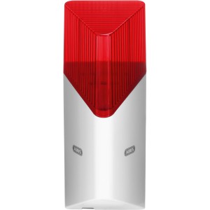 Abus Smartvest Funk-Außensirene mit rotem Blitzlicht für Alarmanlagen.