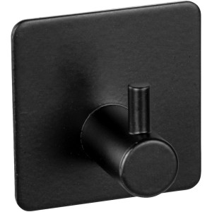 Wenko Wandhaken Ureo 2er-Set, Edelstahl rostfrei, schwarz, für Grillutensilien.