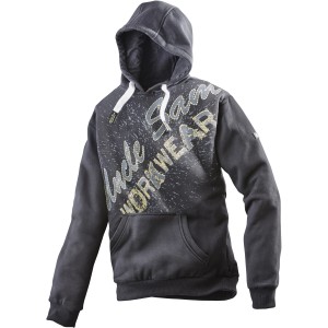 Uncle Sam Sweathoody in Anthrazit/Schwarz, Größe M, mit Kapuze und Kängurutasche.