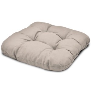 Beautissu Lisa Stuhlkissen 40x40 cm in Taupe, gesteppt, für bequemen Sitzkomfort.