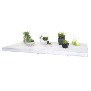 Wandtisch, klappbar, 120x60 cm, Shabby Weiß, mit Dekoration auf Tischplatte.