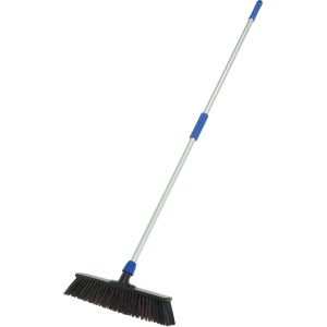 LUX Straßenbesen Professional 2in1 mit Stiel, Elaston-Borsten für groben und feinen Schmutz.