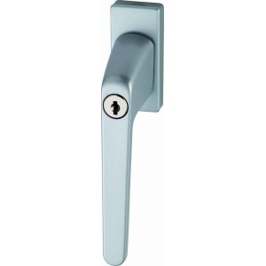 Abus Fenstergriff FG100 Triples, silberner abschließbarer Fenstergriff mit Schlüssel.
