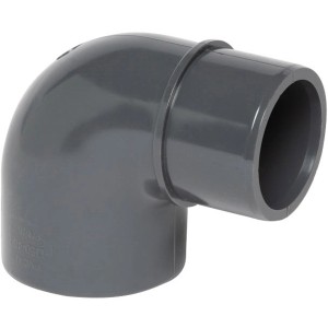 Steinbach PVC Reduzierwinkel 90° für Pool Verrohrung, grau.