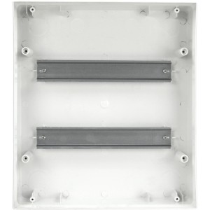 Weißer 2-reihiger Kleinverteiler Aufputz IP40 für 24 TE.