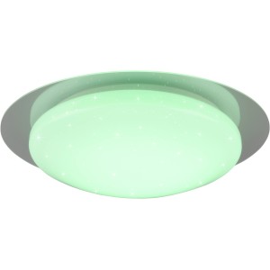 Weiße Trio LED-Deckenleuchte Frodeno mit Starlight-Effekt, geeignet für Bad und Wohnraum.