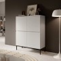 Selsey Highboard Bemmi 100 cm Hoch Weiß mit Schwarzen Beinen_2