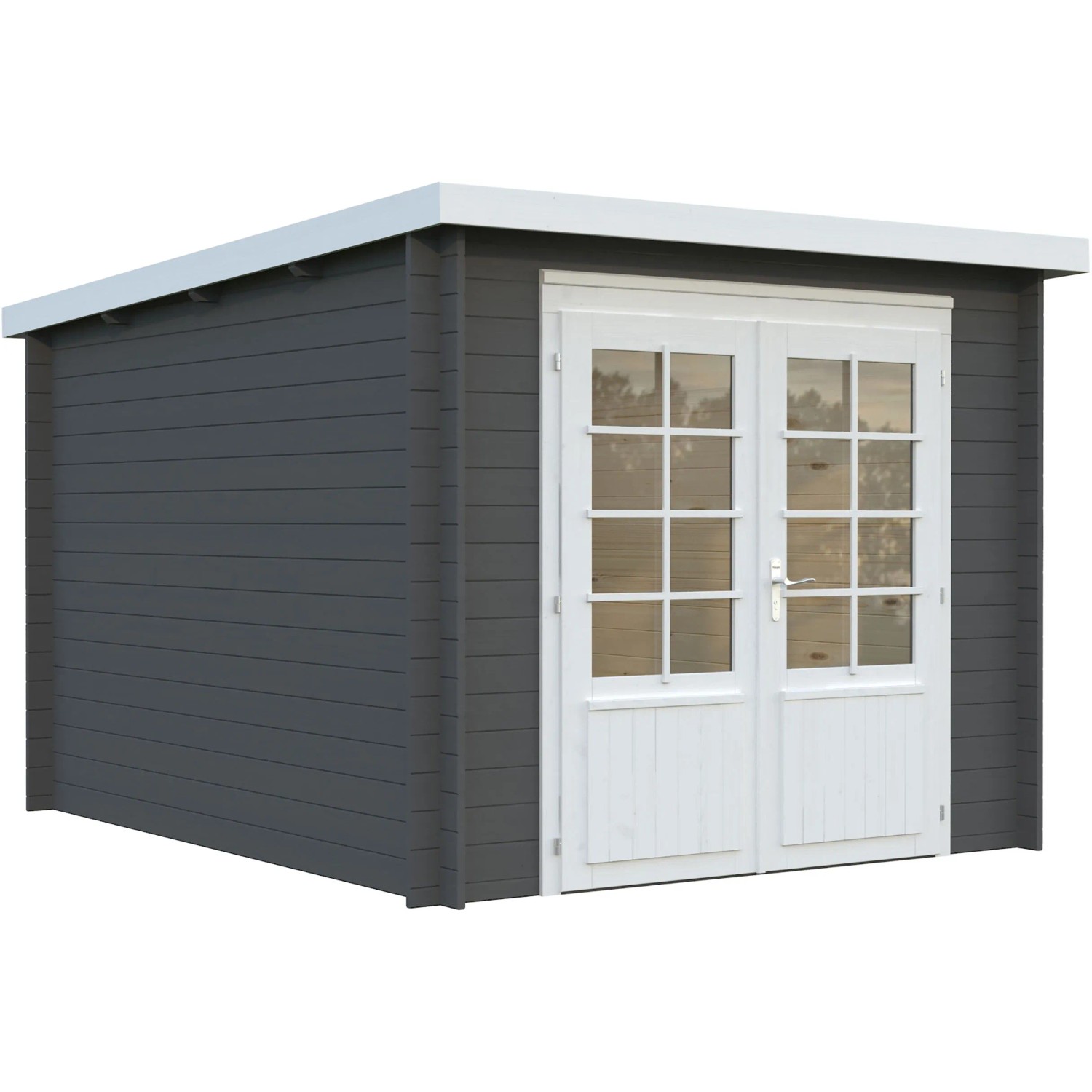 Palmako Gartenhaus Ella 240 x 300 cm Lackiert Dunkelgrau-Weiß FSC®_2
