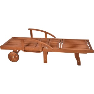 Klappbare Sonnenliege Beverly Hills aus FSC®-Holz mit Rollen für einfachen Transport.