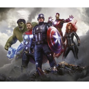 Komar Vlies Fototapete Marvel Avengers Working Together Bunt