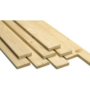 Universalschalbretter, 20x95x3000 mm, 3-seitig gehobelt, Fichte/Tanne für Innenausbau.