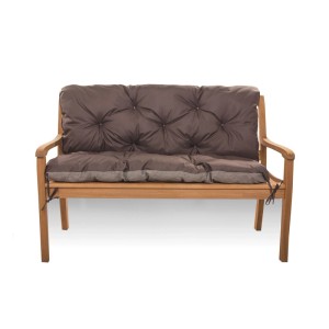 Braunes Setgarden Bankkissen für 2-Sitzer Gartenbank, 120x60x60 cm.