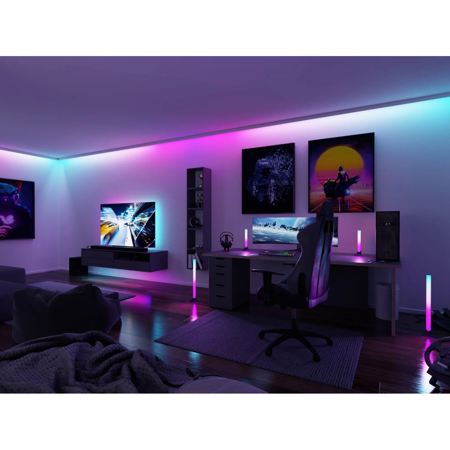 Paulmann EntertainLED Set: 5 m LED-Strip im Gaming-Zimmer mit Farbwechsel.