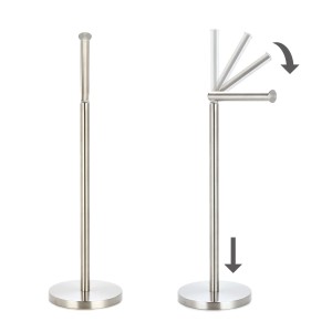 MSV Toilettenpapierhalter aus Edelstahl, freistehend, mit Rollenreserve.