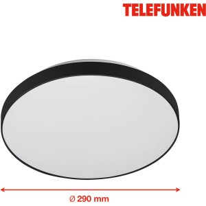Telefunken LED-Deckenleuchte Newa, weiß-schwarz, runde Form. Moderne Deckenlampe.