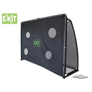 EXIT Finta Fußballtor, 300x200 cm, schwarz, mit Trainingswand und Verankerungsset.