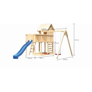 Karibu Stelzenhaus Frieda D.schaukel Plattform Kletterwand Rutsche Blau