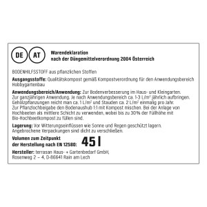 Detailaufnahme der Inhaltsangabe GROW by OBI BIO Hochbeetkompost torffrei, 45l