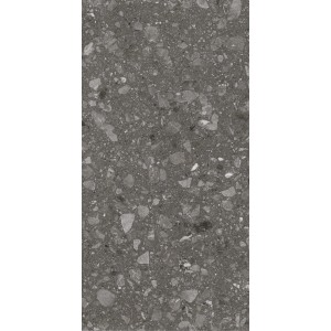 Feinsteinzeug Bodenfliese in Anthrazit, 60x120 cm, mit Steinoptik für Innen- und Außenbereich.