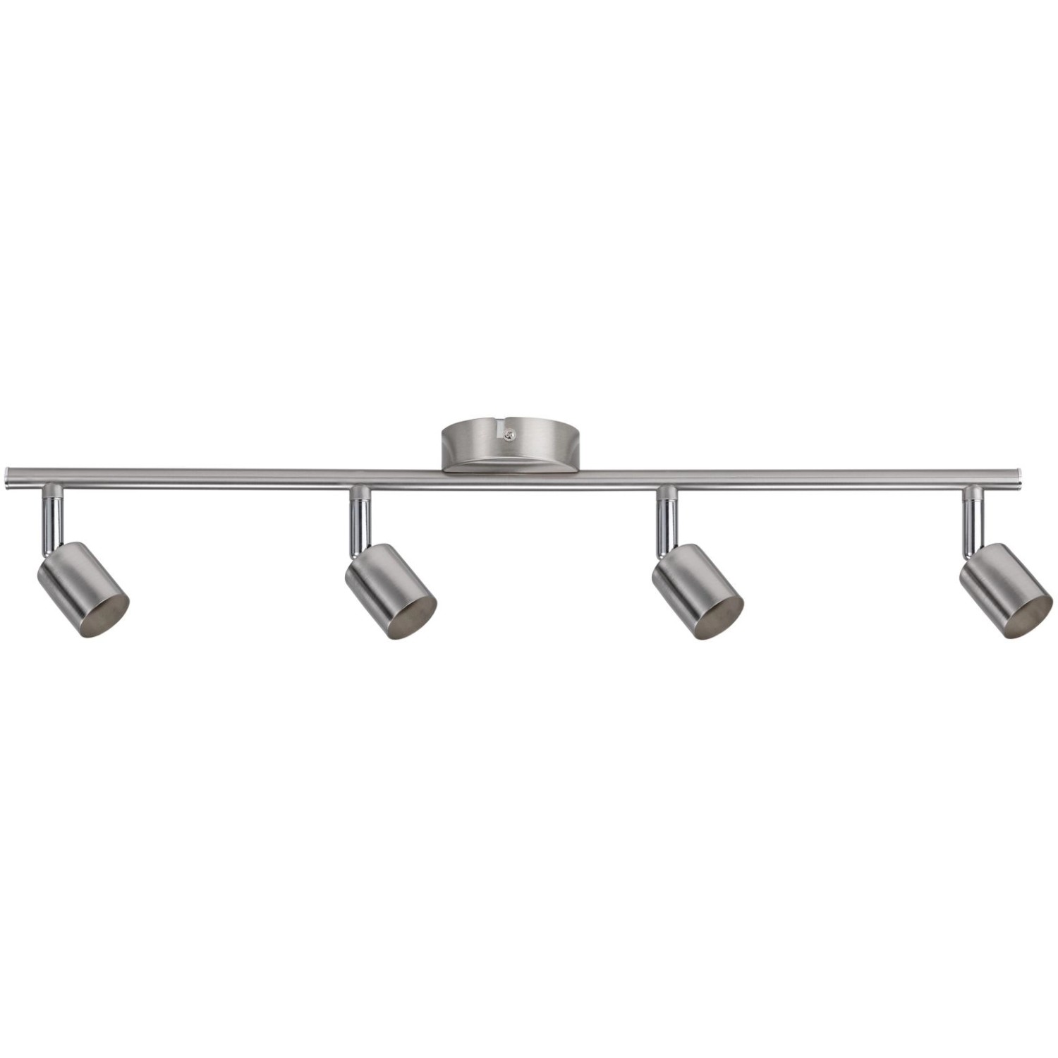 Nickel-Spotlight mit 4 Strahlern, GU10, 10W, aus Metall für die Wandmontage.