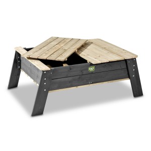 Exit Aksent Sandtisch mit Holzdeckel, ideal zum Spielen im Garten. Sandkasten aus FSC®-Holz.