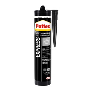 Pattex Montagekleber Express, weiße Kartusche. Universeller Kleber für schnelle und starke Verklebungen.