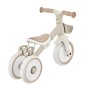 Globber Learning Trike 2in1 Dreirad in Taupe mit Pedalen, Körbchen und höhenverstellbarem TPR-Sattel für Kinder.