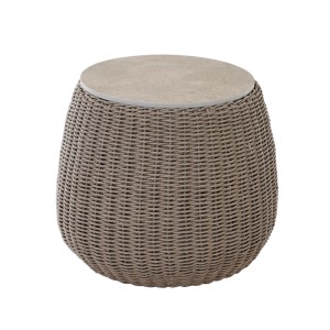 Siena Garden Gartentisch Liguria Rund Stein Taupe-Grau Ø 54,5 cm