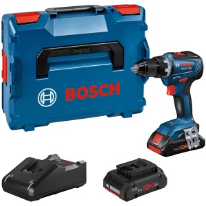 Bosch Professional Akku-Bohrschrauber GSR 18V-55 Set mit L-Boxx, Akkus und Ladegerät.