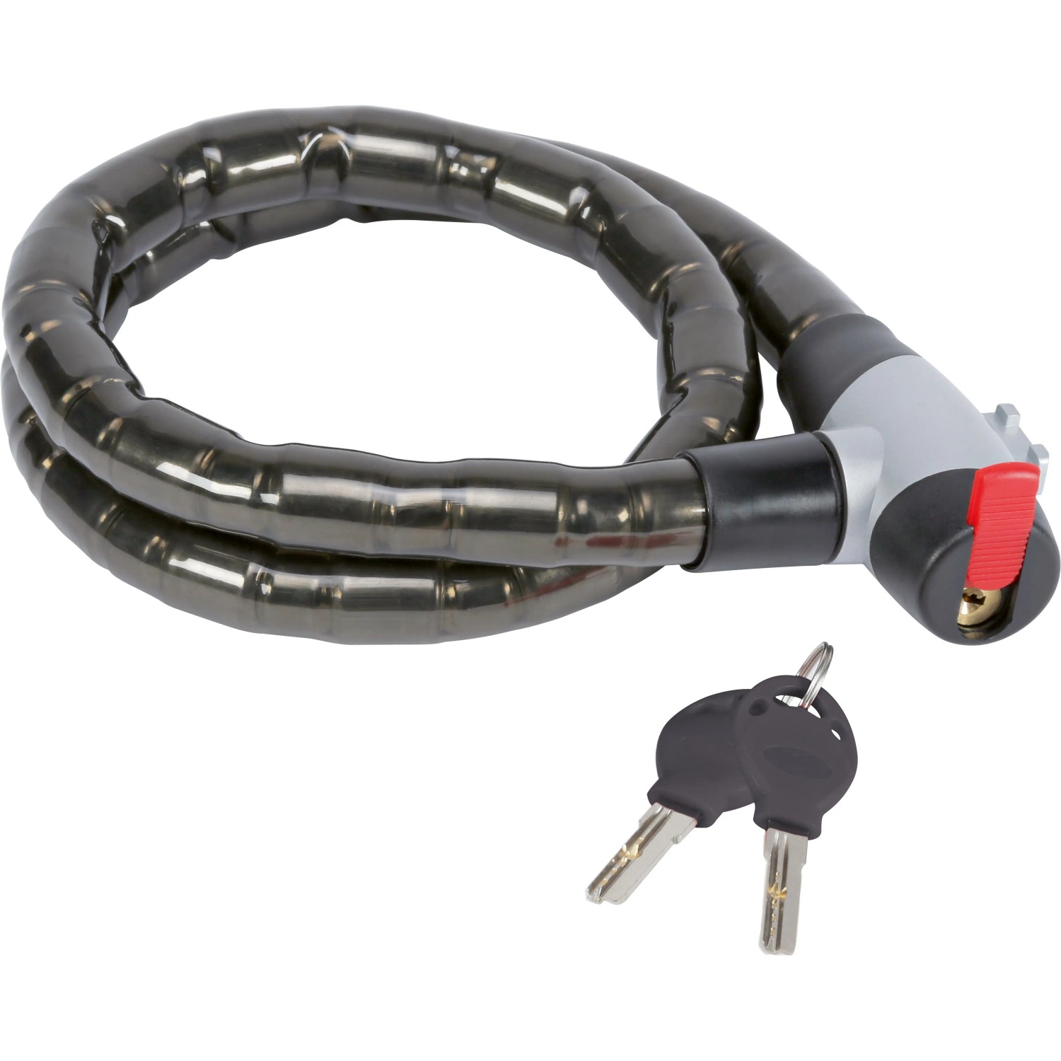 OBI Panzerkabelschloss, 120 cm, mit zwei Schlüsseln. Fahrradschloss für hohe Sicherheit.