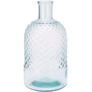 Transparente Glasvase mit Diamantmuster, Ø 12 cm, Höhe 23 cm. Dekorative Blumenvase.