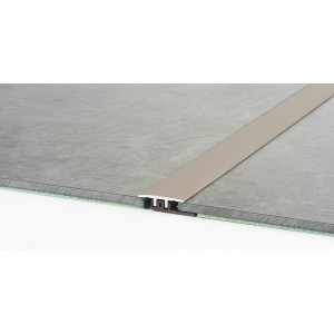 Übergangsprofil Edelstahl für Vinylböden, 7,5 mm stark, zur Verbindung von Bodenbelägen.