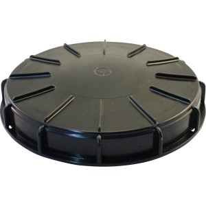 Schwarzer Deckel DN 225 für IBC Tanks, Zubehör für Regentonnen.