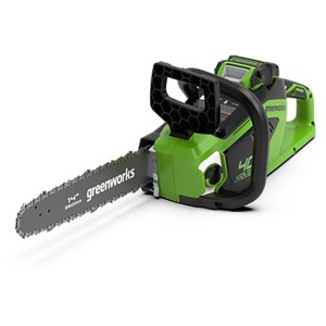 Greenworks Akku-Kettensäge GD40CS15K4 40V Set, grüne Akku-Motorsäge mit 35cm Schwert.
