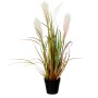 Kunstpflanze Ried Gras hellbraun im Topf, 53cm hoch. Dekorative Zimmerpflanze für Innen.