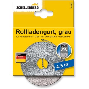 Schellenberg Rollladengurt Maxi, 23mm breit, 4,5m lang, grau. Gurtband für Rollladen.