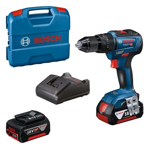 Bosch Professional Akku-Schlagbohrschrauber GSB 18V-55 Solo mit L-Boxx, Akku und Ladegerät.