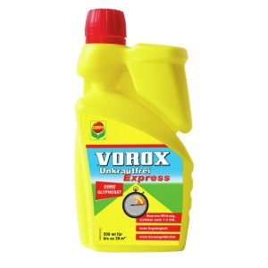 Vorox Unkrautfrei Express, 500ml Flasche, zur Unkrautbekämpfung im Garten.